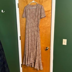 Brown wrap dress